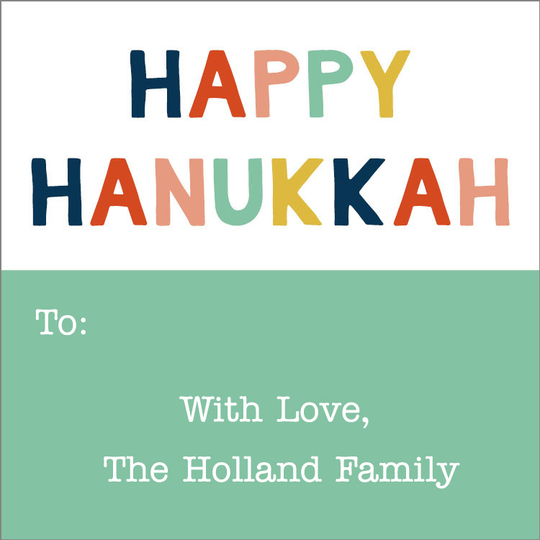 Colorful Hanukkah Gift Stickers